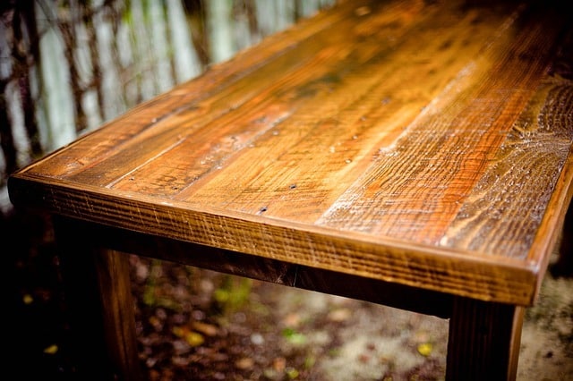Photo of a wooden table in an article about God's creation on the Church of Christ Santa Clara SCCOC blog at truthseekers