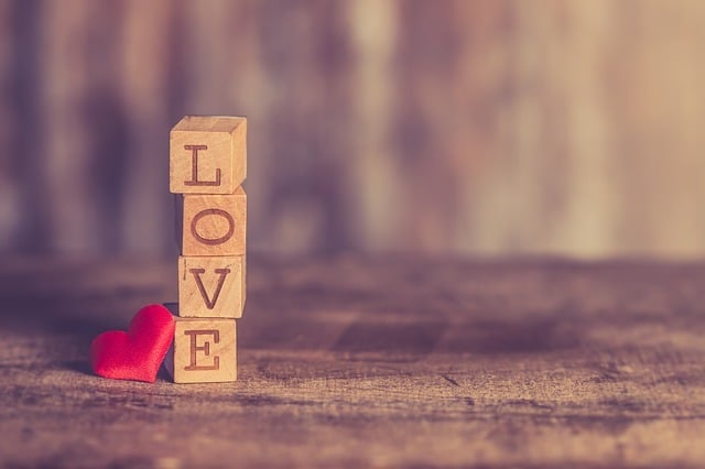 Photo of blocks spelling out the word LOVE